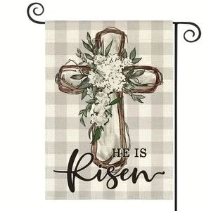 He Is Risen Garden Flag Womens Casual Easter Home Yard Decor 12” x 18” New